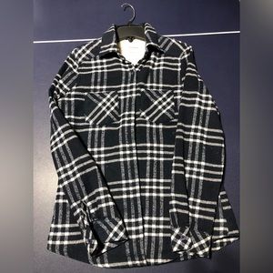 Navy furry flannel